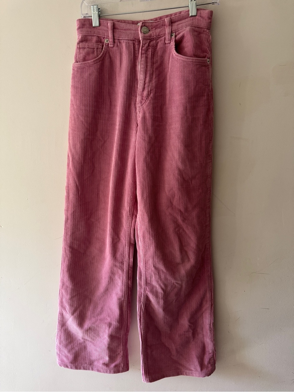 Zara Pink Corduroy Wide Leg Pants Size 4